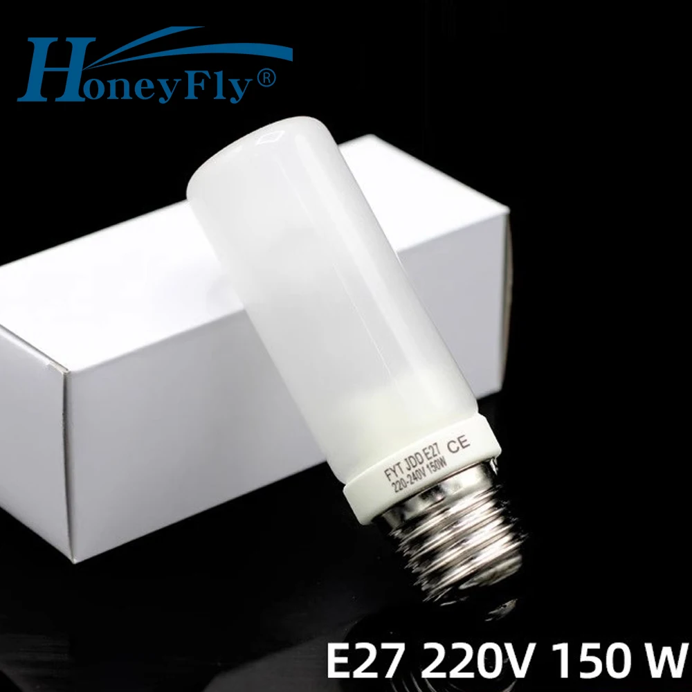 

HoneyFly JDD фотографическая лампа E27 150 Вт/250 Вт 220 В с плоским верхом, матовая теплая белая галогенная лампа для фотостудии, кварцевая
