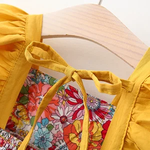 Summer New Girl Baby Strap Dress Fragmented Flower Children's Sleeveless Princess Dress 0-3 Year Old Newborn Comes with Hat 10 best sales tianhou silk quilt - №3