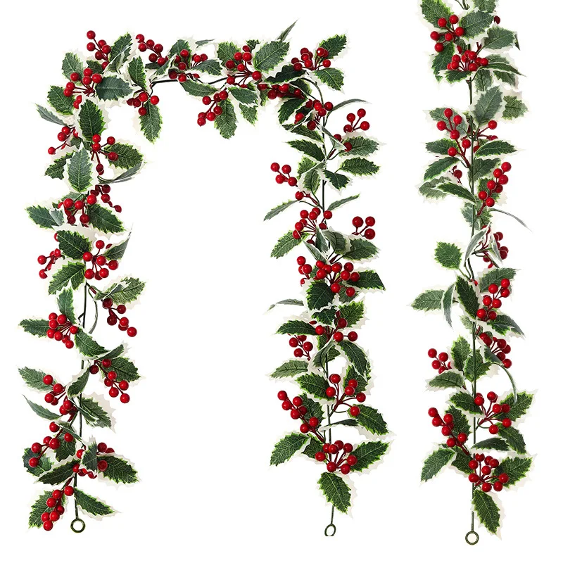 

New Christmas atmosphere home decoration fake vines red fruit rattan simulation Christmas rattan