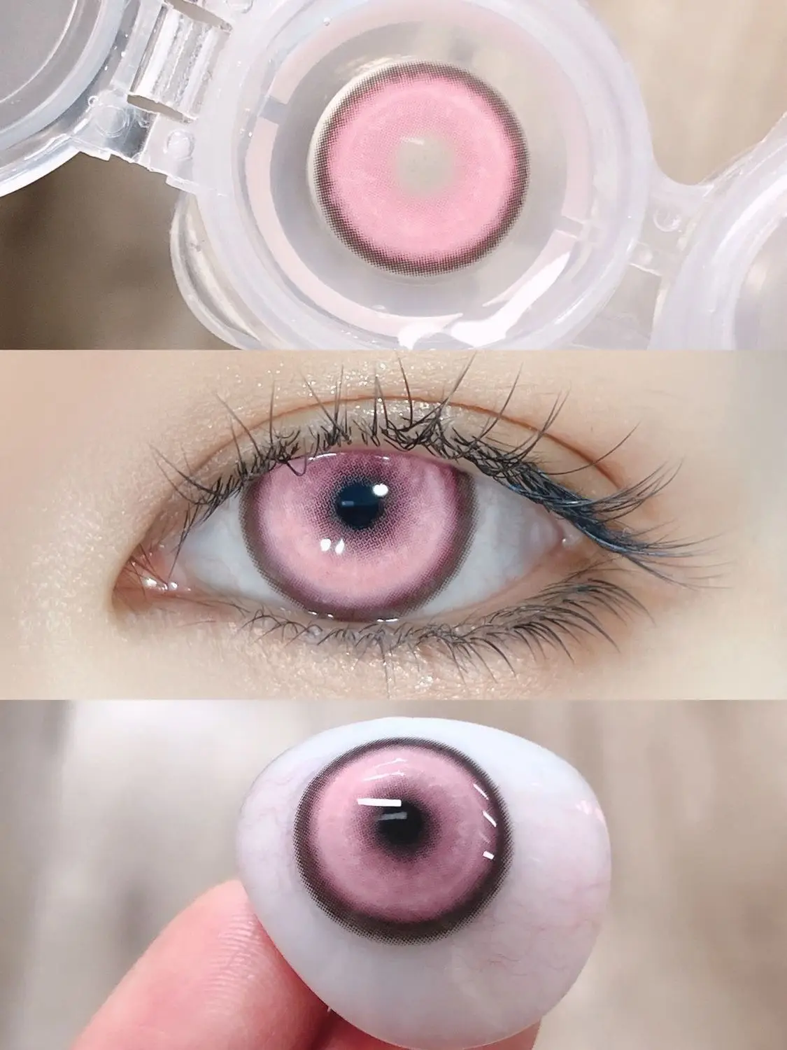JeweLens Rosa Farbkontakt Koreanische Große Augen Linse Violett Cosplay Kontakte Neu Kommen Make-Up Hohe Qualität Schnelle Lieferung – Detail 1