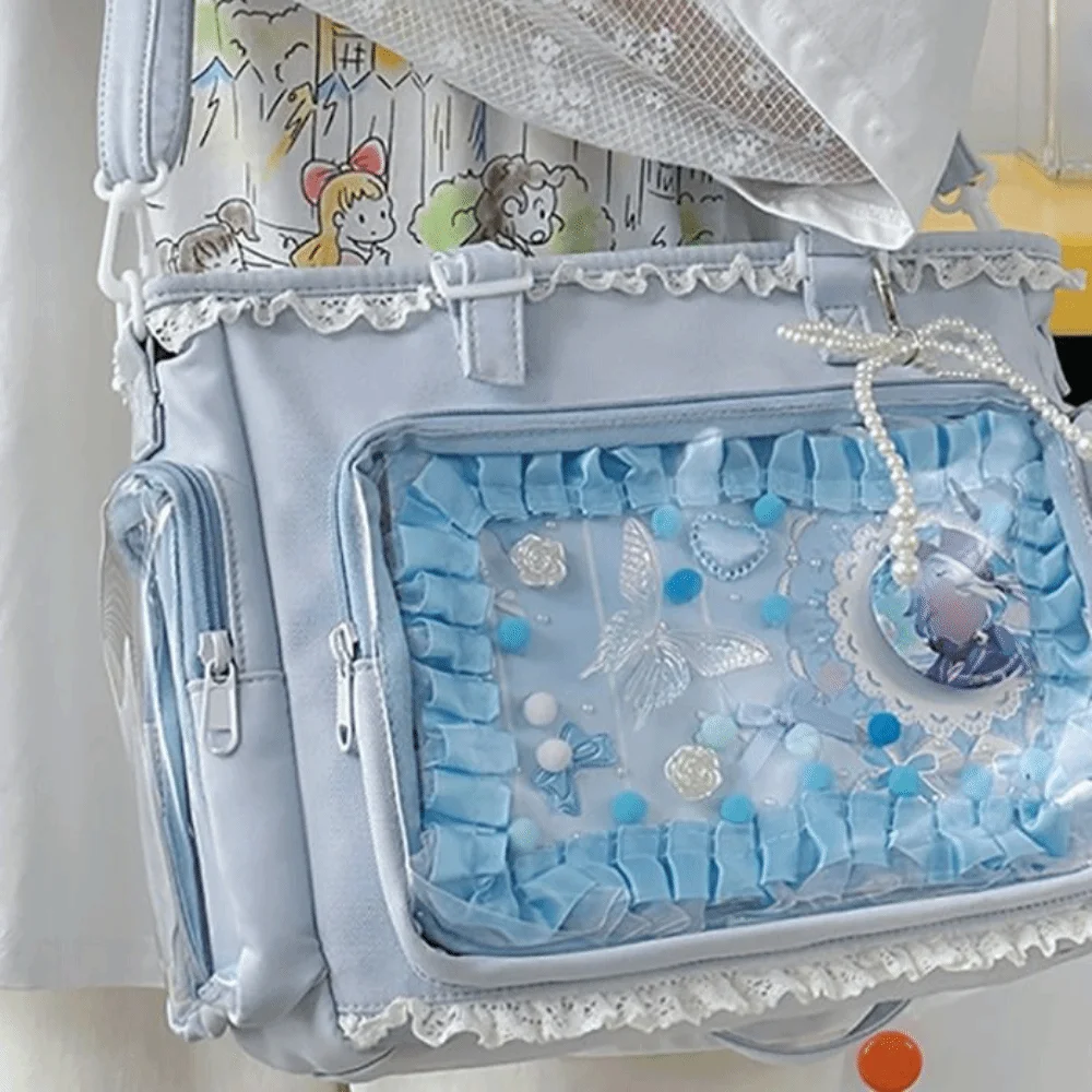 Lolita Ita bolso de pesca estilo japonés ventana transparente