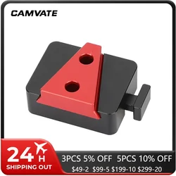 CAMVATE V-Lock Quick Release Base Station and Wedge Kit With 1/4 Mounting Threads Holes For Camera Cage Rig Battery Accessory