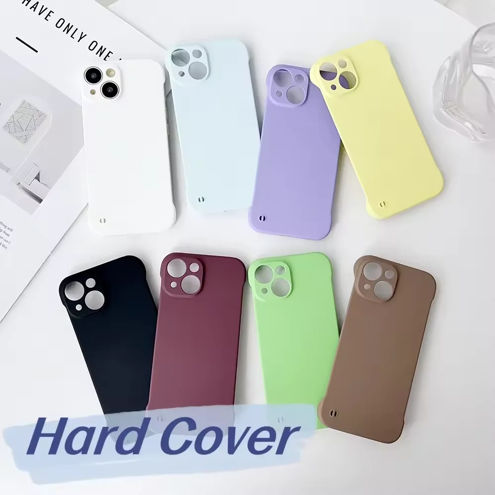 Luxury Candy Color Half-Wrapped Phone Case For iPhone 16 15 14 13 12 11 Pro Max Plus Mini Matte Hard Back Cover Borderless Shell