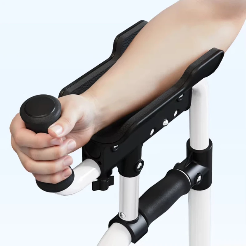 

Elderly Rehabilitation Train Walker Device with Arm Support Walking Sticks Disabled Rollator Carbon Steel Standing Frame Walkers