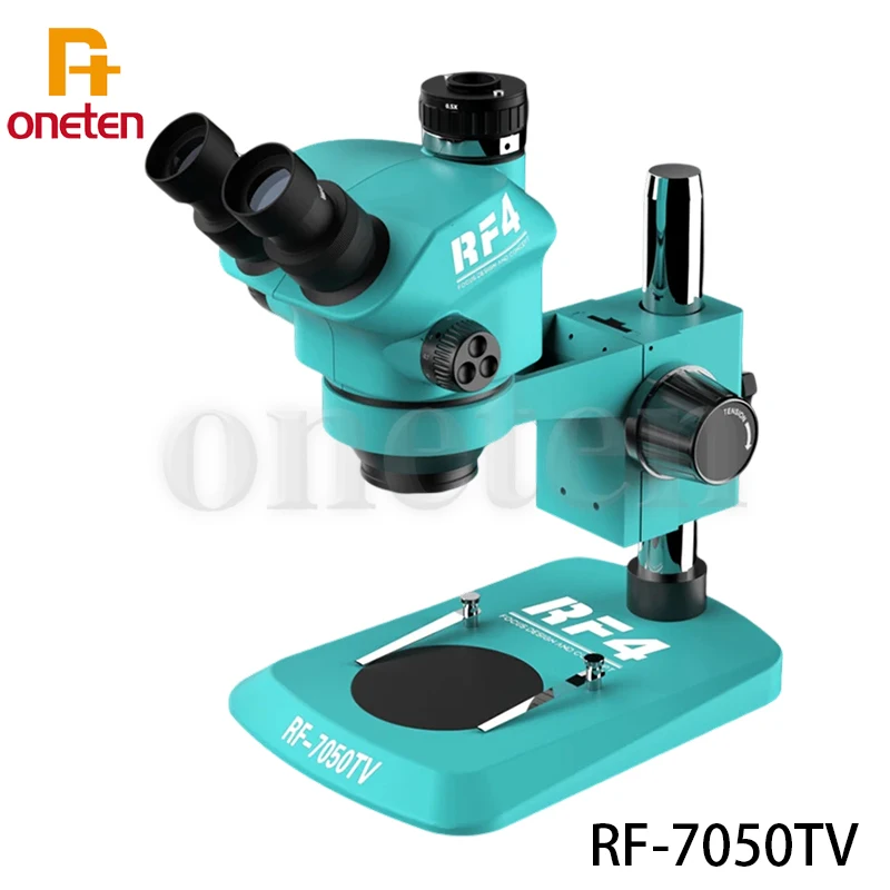 RF4 RF7050TV 7-50X Continuous Zoom Magnifying Microscope Stereo With Trinocular Microscope Head 7-50X 0.5CTV WF10X/22mm Eyepiece