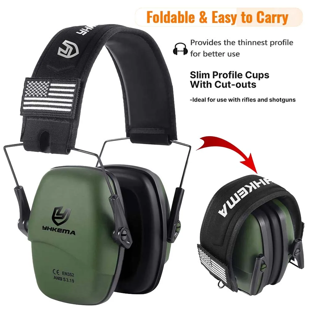 Tactical headset ear protection shooting headphones for hunting Hearing earmuff Noise reduction 25db earmuffs Silicone