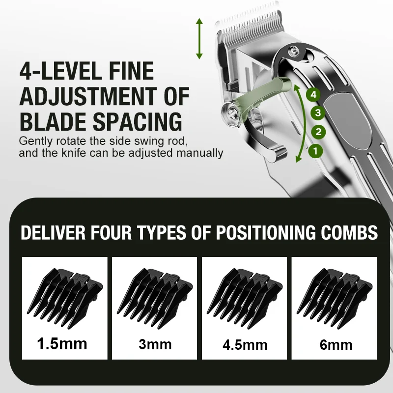 All Metal Blade Men's Hair Clippers, Electric Push Clippers, Household Electric Hair Clippers, Hair Salons, High-power Pet Hair