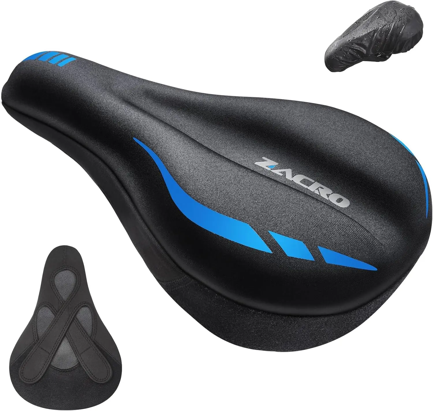 

Gel Padded Bike Seat Cover - Comfortable Bicycle Cushion for Men & Women, Adjustable Velcro Secure Saddle, Fit Peloton Exercise Bike