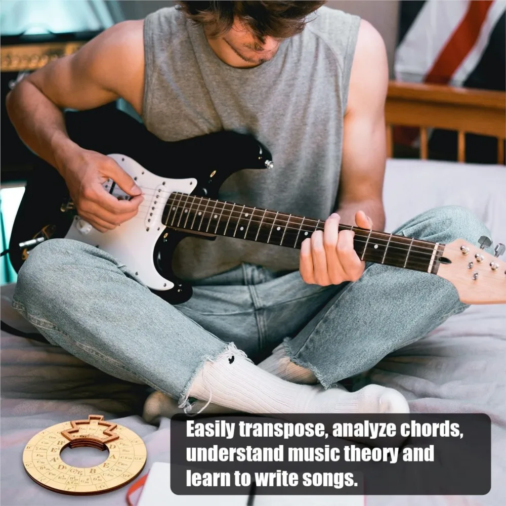 Wooden Melody Tool Round Circle of Fifths Wheel Melody Chord Tool Music Transpose Accessories For Musicians Beginners Songwriter view 4