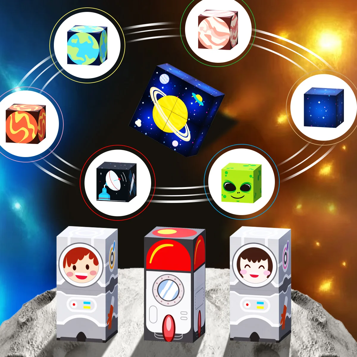 Magnetyczne klocki konstrukcyjne, zestaw magnetycznych klocków konstrukcyjnych do nauczania w klasie, zabawka edukacyjna STEM, prezenty na Boże Narodzenie, Halloween