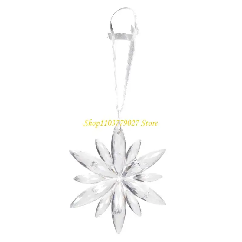 C4DF Beautiful Hangings Snowflake Pendant Drops for Seasonal Christmas Decoration