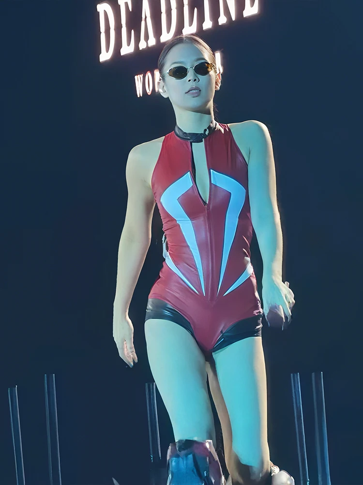 غريب سنور البريدي زر داخلية النساء Y2K محب فو الجلود أكمام نحيل مهرجان الموسيقى مثير منتصف الليل الصيف الجسم القمم #3