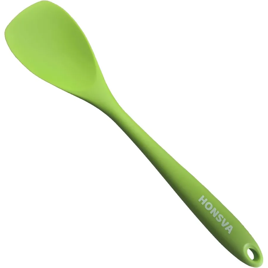 

Кухонная силиконовая ложка, термостойкий гибкий силиконовый скребок для переворачивания выпечки, перемешивания, нескользящая прочная ручка с эргономичной ручкой
