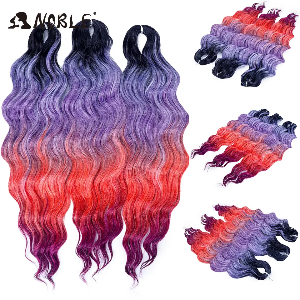 

Noble Hair Water Wave Twist Crochet Hair Synthetic Braid Hair Ombre Blonde Pink 24 Inch Deep Wave Braiding Hair Extension