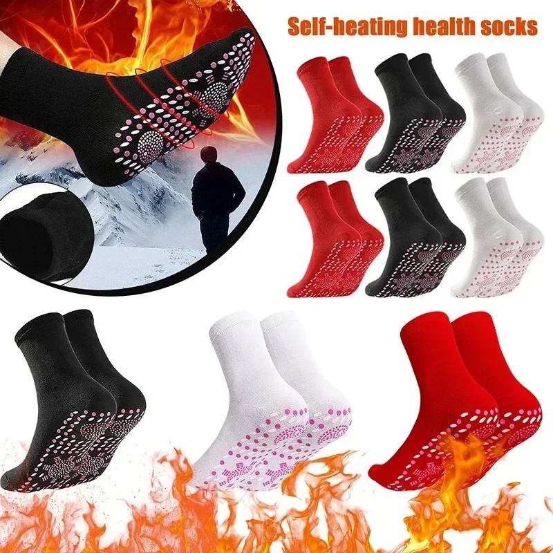 Autumn Winter Self-heating Health Care Socks Women Ski Sports Self Heated Massage Man Short Sock Magnetic Therapy Warm Socks