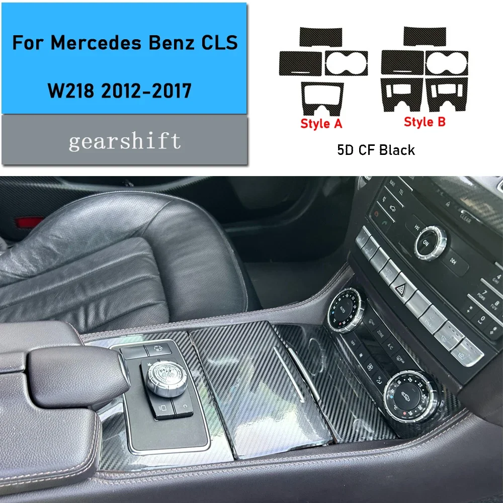 Car-Styling Carbon Fiber Car Interior Center Console Color Change Molding Sticker Decals For Mercedes Benz CLS W218 2012-2017