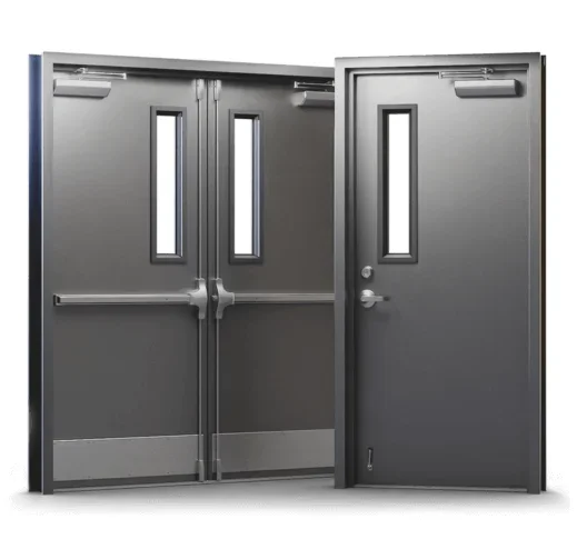 UL Certified Commercial Double 3 Hours Fire Rated Steel Doors Exterior High Quality Fire Rated Metal Exterior Steel Doors