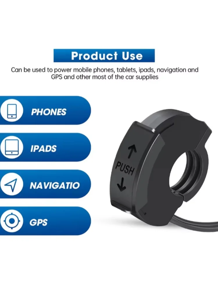 AliExpress NONE QC3.0 Motorcycle USB Fast Charger 30W Type C Port Socket Waterproof Handlebar Mounting Bracket Phone Charger For Bike Moto