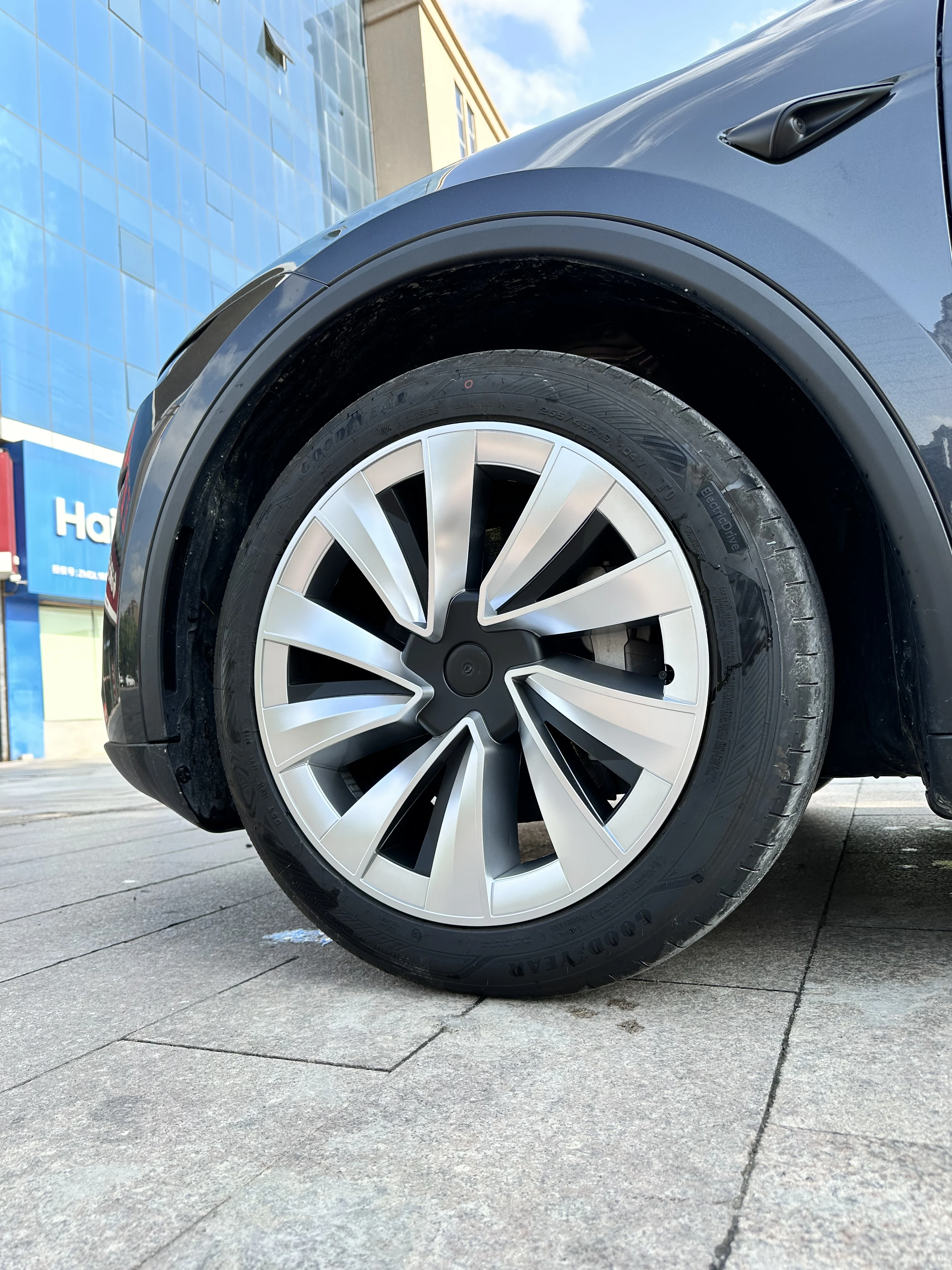 4er-Set Radkappen für Tesla Model Y Juniper 2025 2026 19 Zoll Ersatz-Radkappen Auto-Radnabenkappen Vollfelgen-Autozubehör – Detail 4