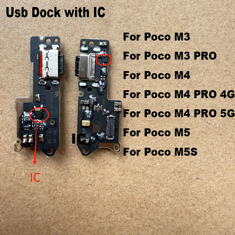 Pour Xiaomi Poco M3 M4 M5 M5S M6 PRO 4G 5G chargeur USB Port de chargement connecteur de Dock câble flexible remplacement de carte