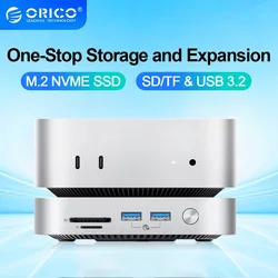 ORICO Type C Hard Drive Enclosure Docking MiniLink Multi-Interface Converter SD/TF4.0 USB4 Transfer Designed for MacMini M4 Dock