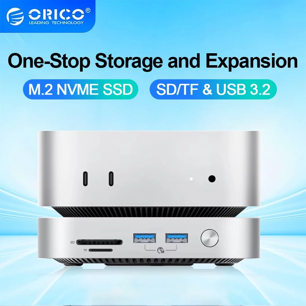 ORICO Type C Hard Drive Enclosure Docking MiniLink Multi-Interface Converter SD/TF4.0 USB4 Transfer Designed for MacMini M4 Dock