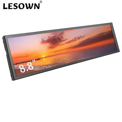 LESOWN Long Stretched Bar TouchScreen Monitor 8.8" HDMI 480x1920 IPS LCD Display Small Strip Secondary Screen for Aida64 PC Case