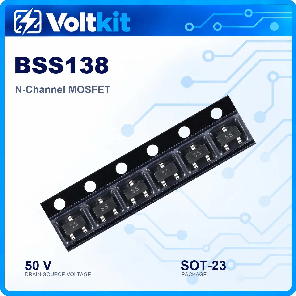 100PCS BSS138 SOT-23-3 N-Channel Logic Level MOSFET Transistor 50V 220mA