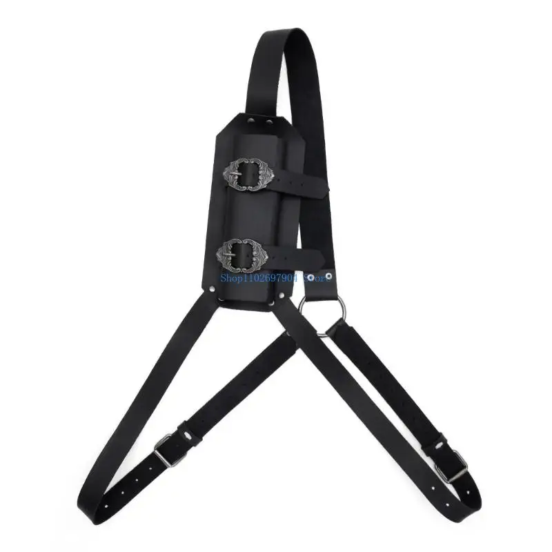 N7YF القرون الوسطى الجلود الظهر السيوف الكتف الضفادع قابل للتعديل الجلود غمد الحافظات عصر النهضة المحارب زي التبعي