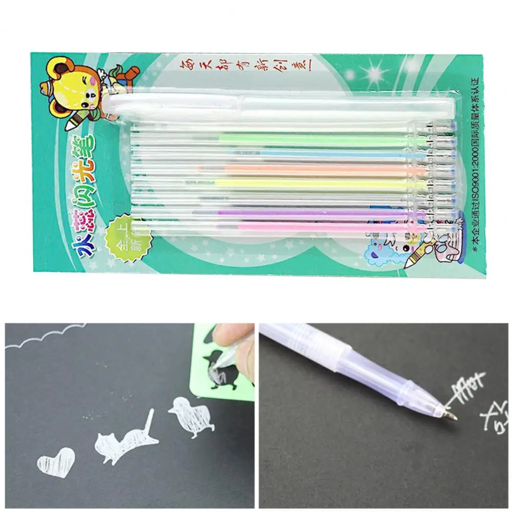 1 Set Highlighter Vibrant Color Sketch Art Marker Pen Long-lasting Smooth Writing Pen for Home School