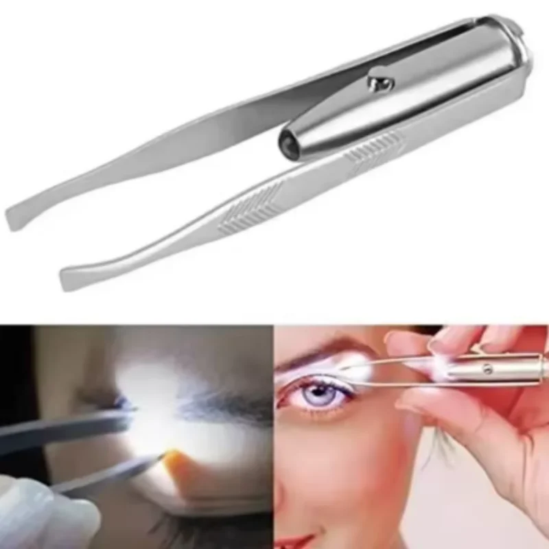 1/3/5pcs Creative Led Light Eyelash Eyebrow Hair Removal Stainless Steel Make Up Tweezer Durability and practicality