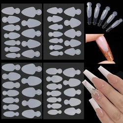 12Pcs/sheet Reused Soft silicone Pad French Line Nal Forma Dual Sticker Poly Nail Gel Duet System Dual Form for French Manicure