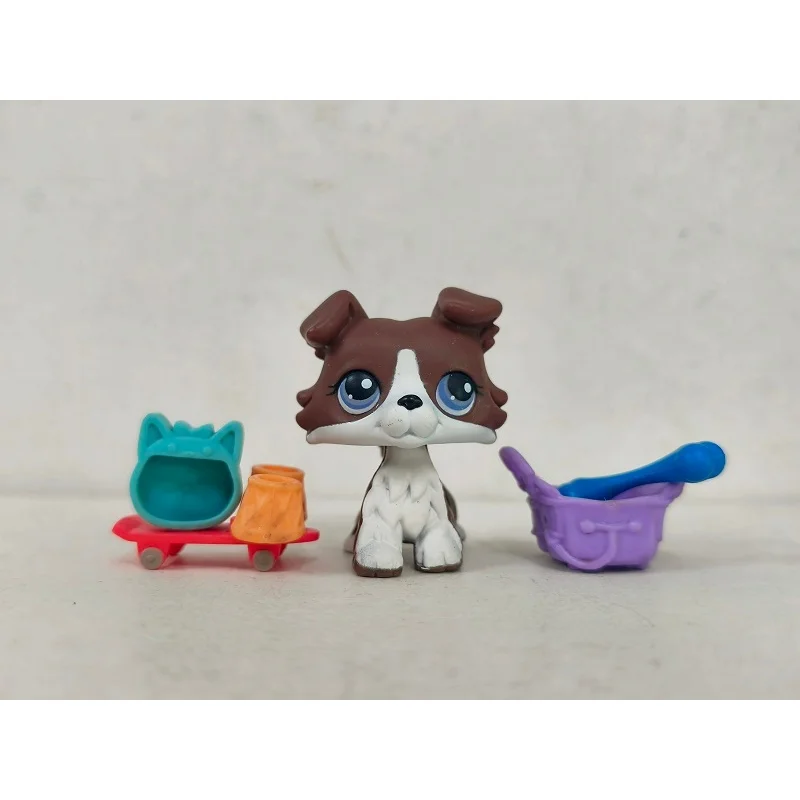 Figura LPS Cane Collie Marrone # 7085 W/Accessori Mini giocattolo per negozio di animali