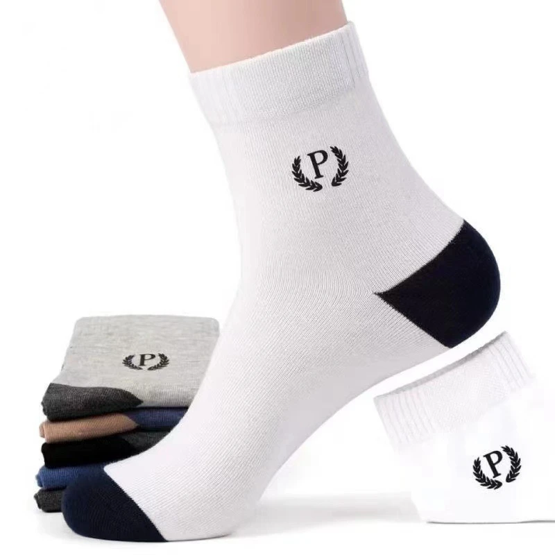 5 Pairs/Lot Men's Cotton Middle Tube Fashion Letters Socks Soft Breathable New Styles Casual Street Fun Sock