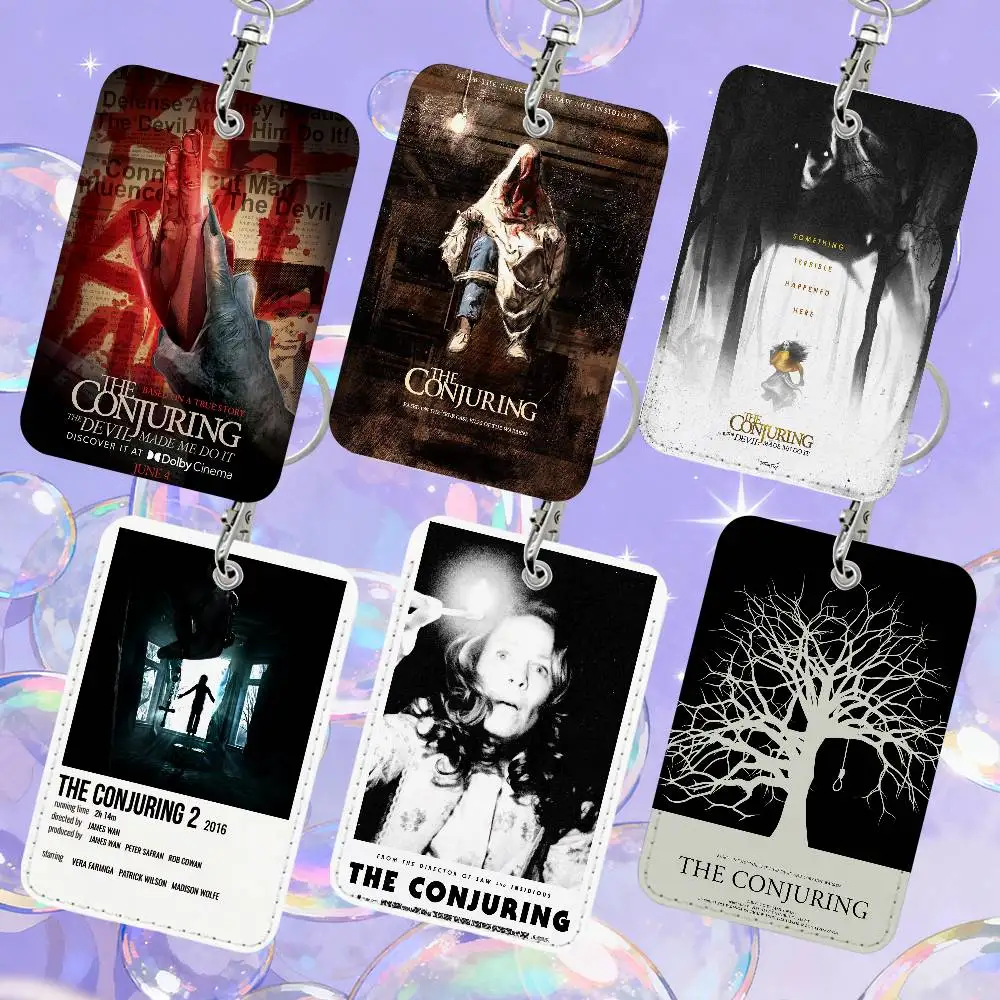 

The-Conjurings 1 Card Holder, Leather Card Storage Box, Key Chain, Access Tag Holder, ID Card Holder, Key Chain