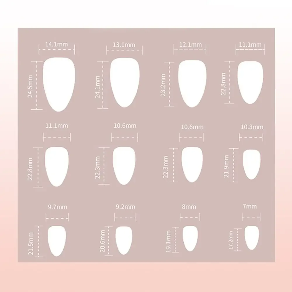 24 szt. Długie, migdałowe tipsy do manicure, francuskie paznokcie doczepiane z białą krawędzią, odpinane sztuczne paznokcie z motywem kwiatów Aurora dla kobiet