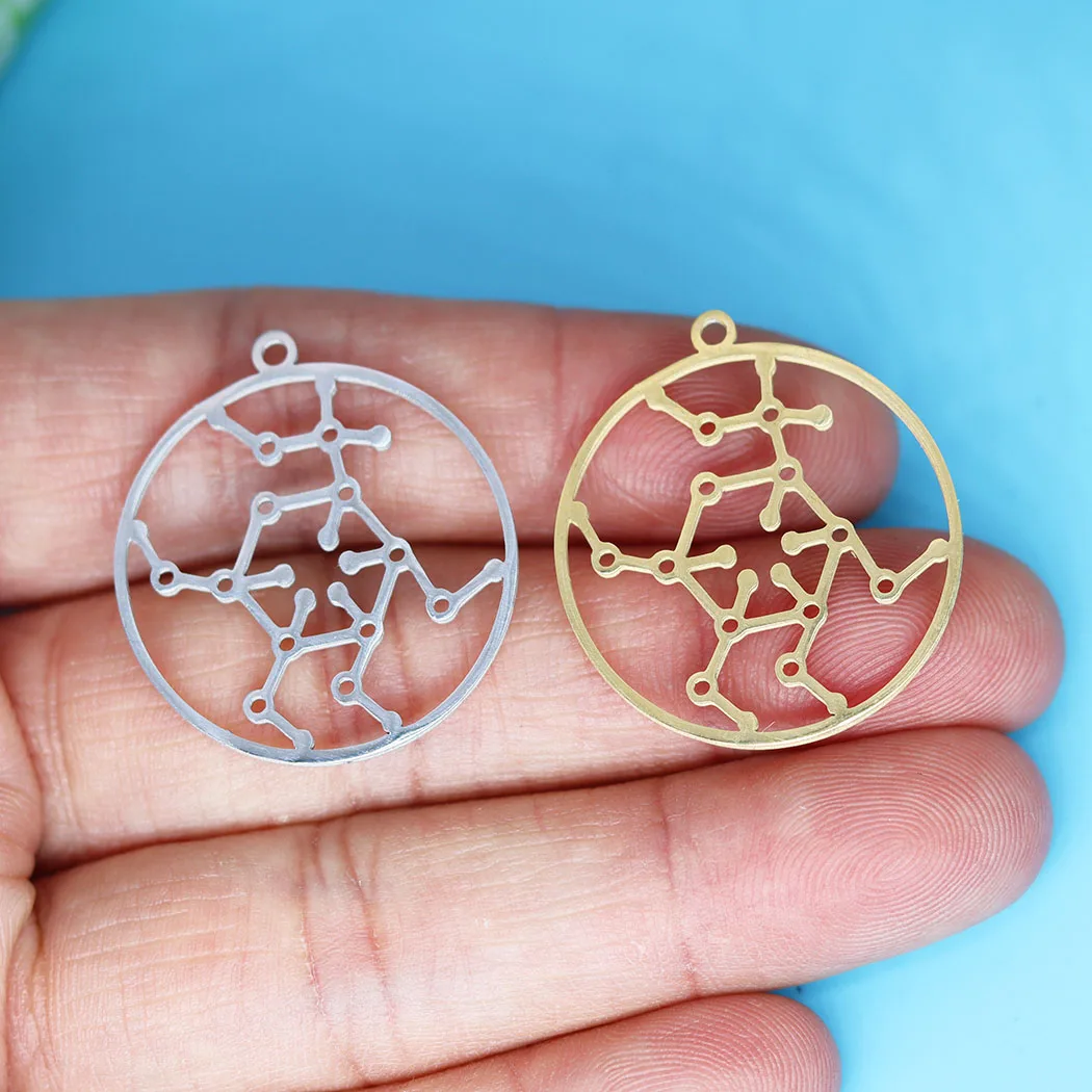 3pcs Bioscience Glucose Molecule Charm Stainless Steel for Jewelry Making Fit  Pendant DIY Crafts Supplier