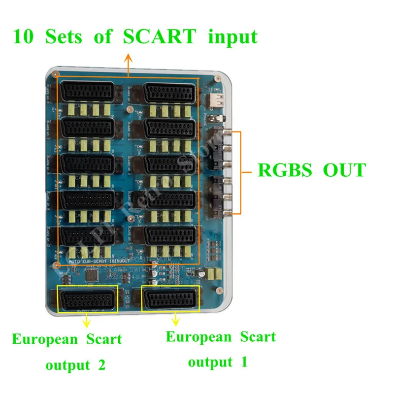 Imagem -05 - Fora Automat Switcher 10 Maneira Scart Eur Dentro e Caminho para Fora Scart Saída Europeia Mais Rgbs Rca Saída Novo 10 em