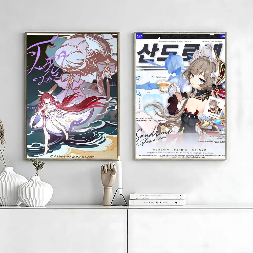 Sandrone Genshin Impact Painting Calligraphy Movie Posters And Prints Canvas Wall Art For Living Room Home Decor