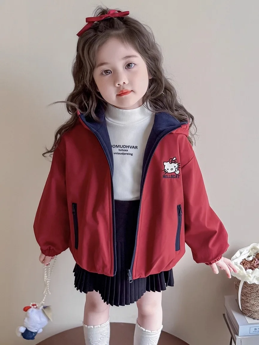 Thiened Fce Hooded Cotton Jaet Children's Winter Clothes Warm Cotton Coat Long Sve Zipper Closure Printed Design
