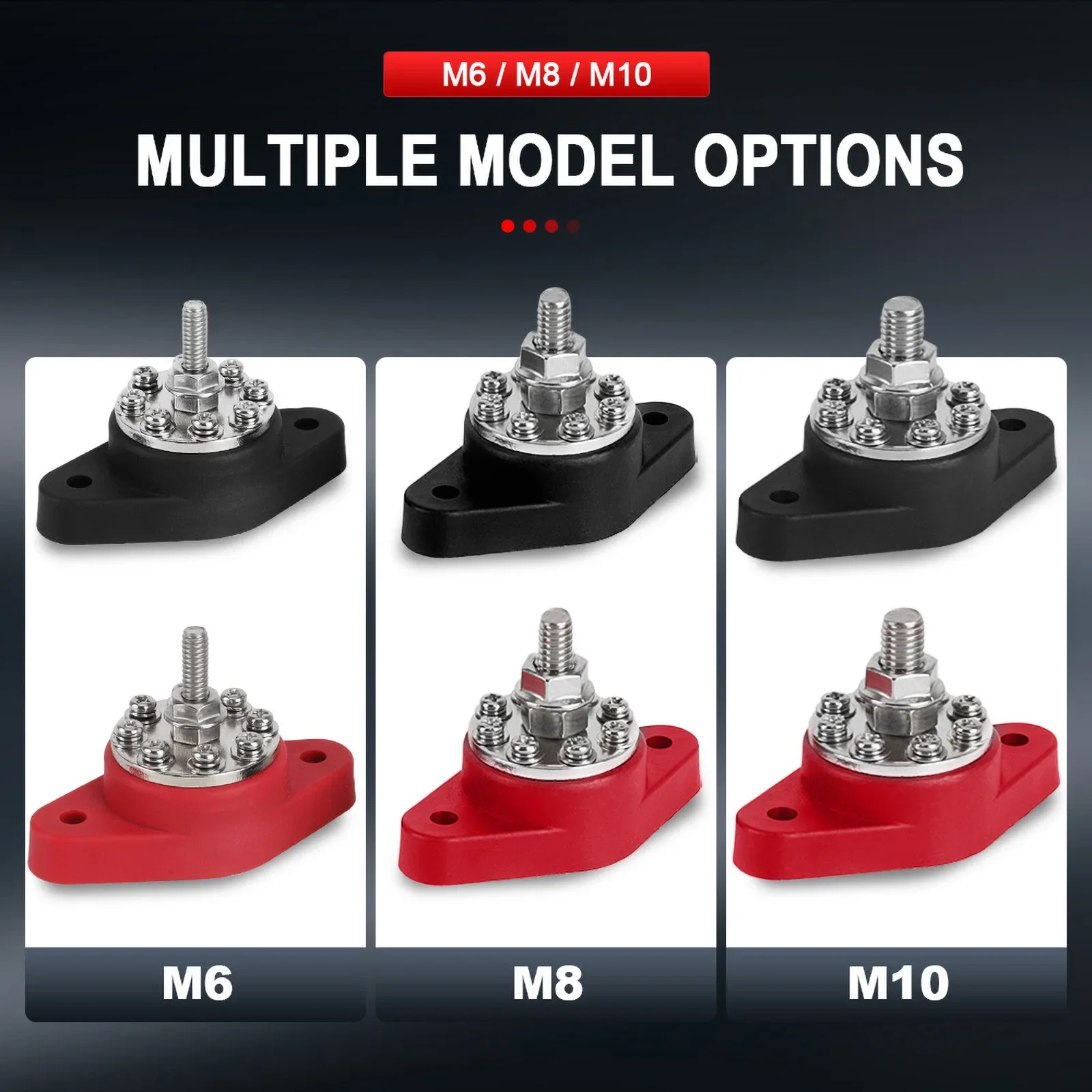 

Клеммная колодка аккумулятора 12 В, шпилька M10 M8 M6, шина, электрический разъем, защитные шпильки для распределения питания для автофургона, лодки, кемпера