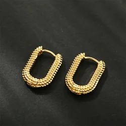 Vintage Metal Geometry Hoop Earrings Fashion New Design Minimalist Earrings for Women Simple Fashion Party Jewelry Gift 2024