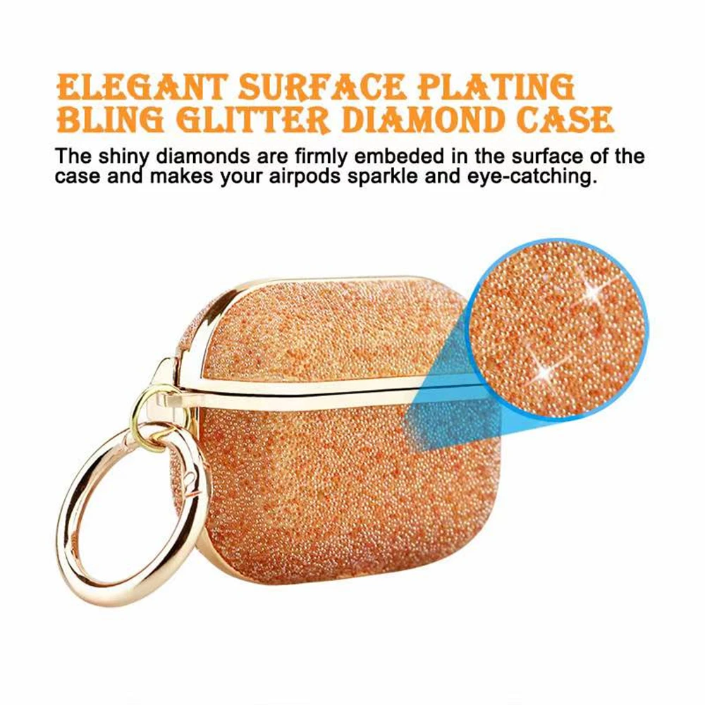 Luxury 3D Millet Diamond Earphone Case For Airpods 1 2 Pro Glitter Accessories Wireless Bluetooth Headset Cover For Airpods 3rd