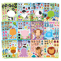 Stickers for Kids Toddlers Creative Make A Face Puzzle Stickers Cartoon Ocean Safaris Animals DIY Craft Boys Girls Birthday Gift