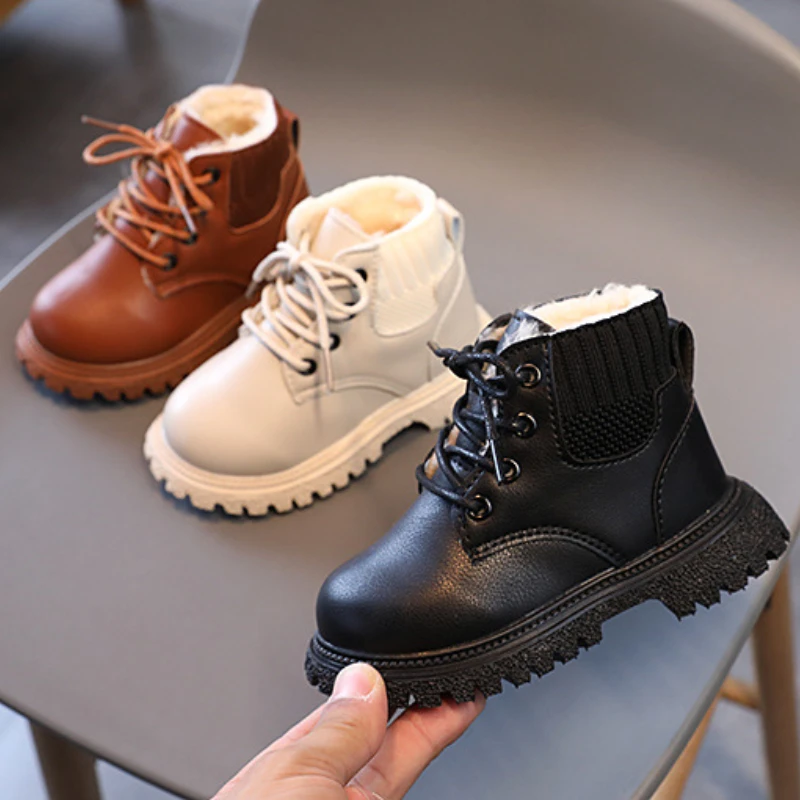 Warm Girl Boots Fashion Classic Girls Shoe Plush Comfort Versatile Kids Shoes Trendy Boy Shoe New Daily Brand Winter Ankle Boot