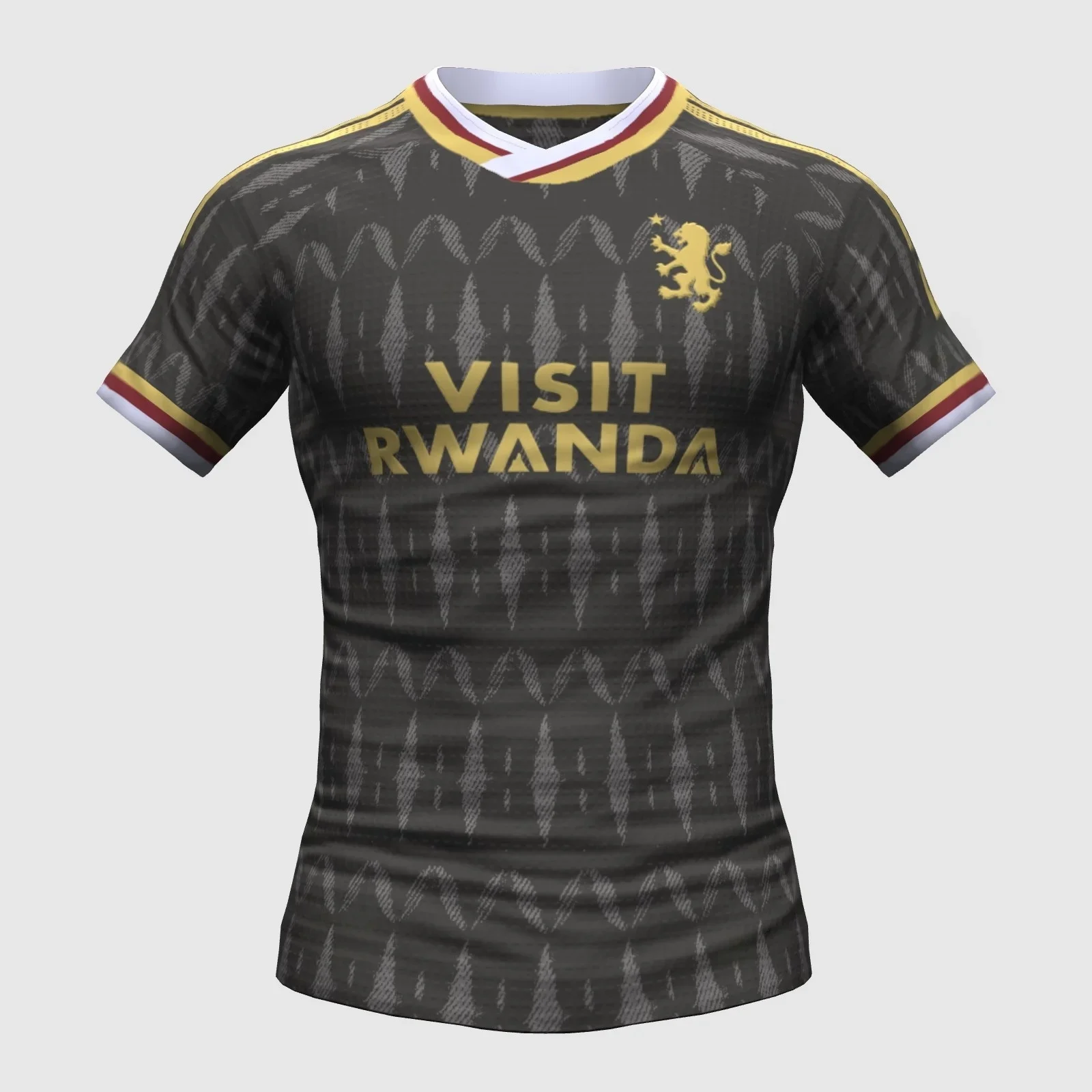 26-27 Villa Auswärtstrikot, Herren Sommer Neues 3D-Druck Sport-T-Shirt, Atmungsaktives Schnelltrocknendes Trainings-Sweatshirt, Fan-Geschenke