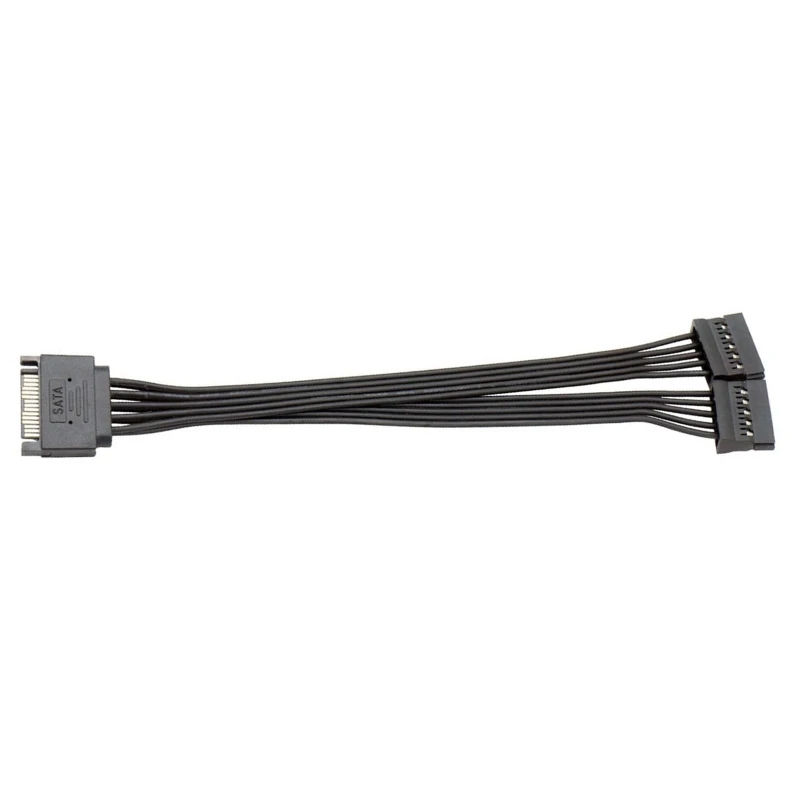Sata Power Splitter Cable SSD HDD Hard Power Cable Sata 15 Pin Male To 2 Female Power Y-Splitter Extension Cable
