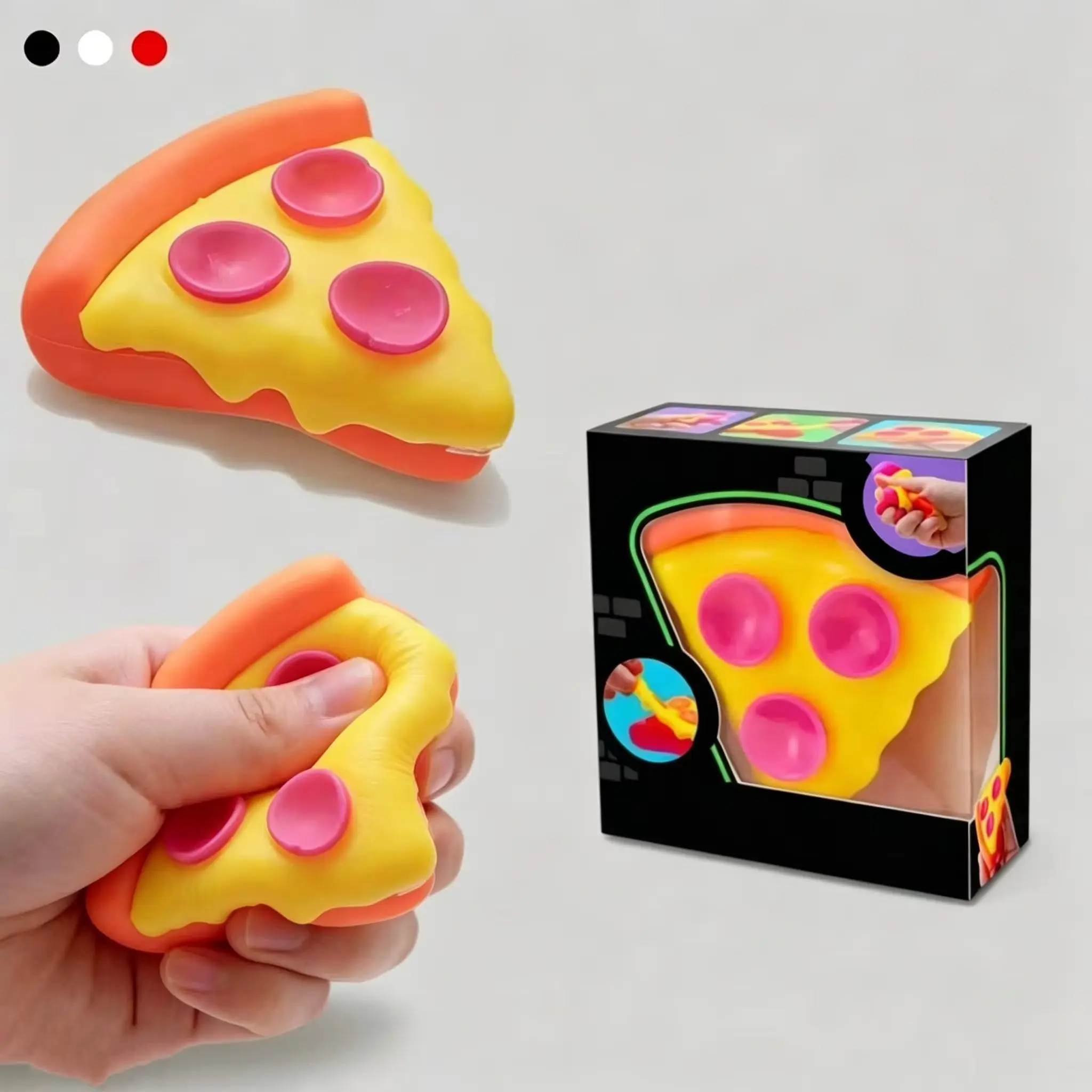 Cubo Sensorial Antiestrés en Forma de Pizza, Juguete de Terciopelo Suave para Apretar, Alivio de Estrés y Ansiedad, Gadget de Escritorio para Relajarse, Regalo