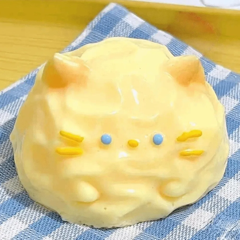 Cute Cat Dog Squishy Toy Stress Relief Fidget Doll Cartoon Squeeze Doll Slow Rebound White Yellow Pinch Decompression Toy