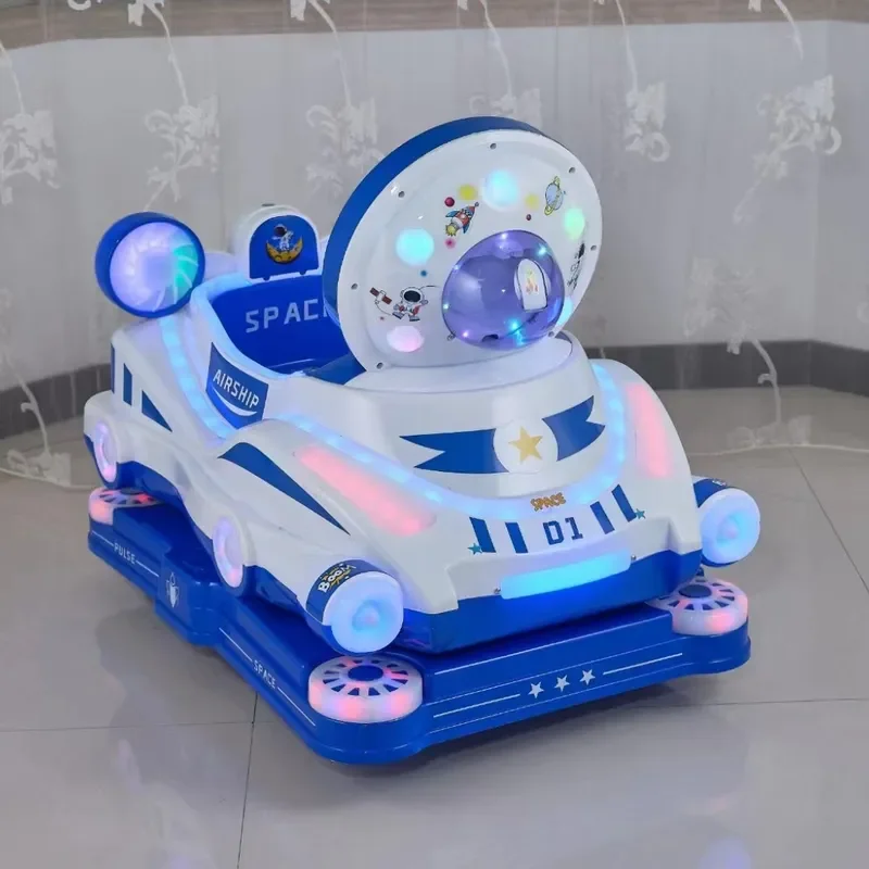 2025 New Electric Coin Operated Rocker Commercial Household Bubble Blowing Spaceship for Supermarket Entrance